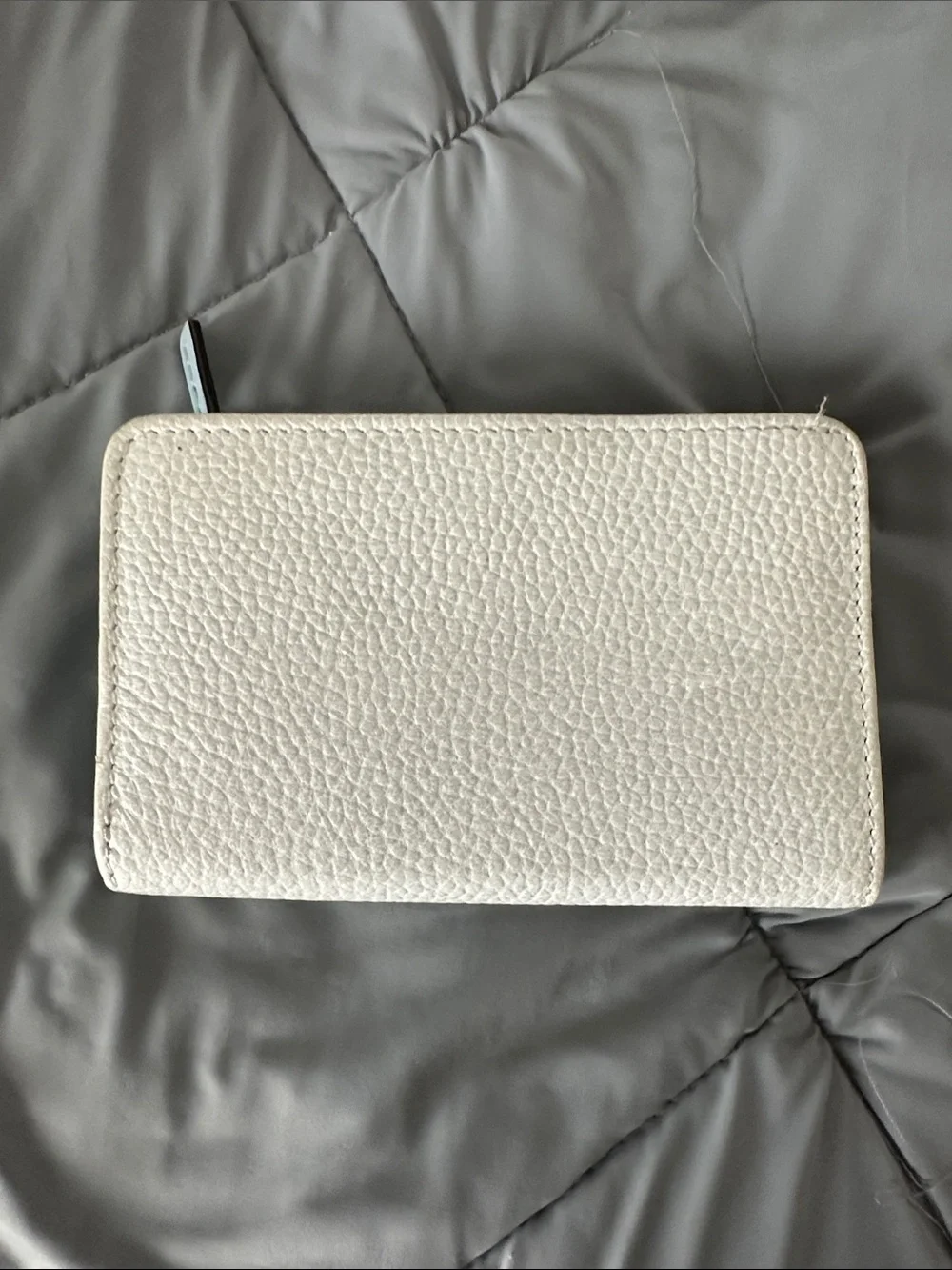 Lodis White Pebbled Leather Zip Wallet